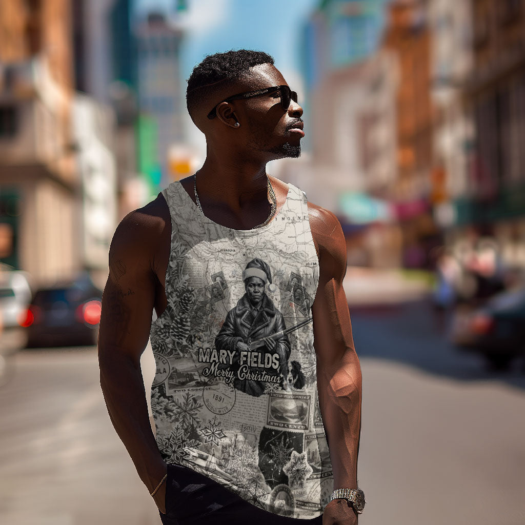 Mary Fields Christmas Men Tank Top Stagecoach Mary Vintage Western Map Mail Carrier