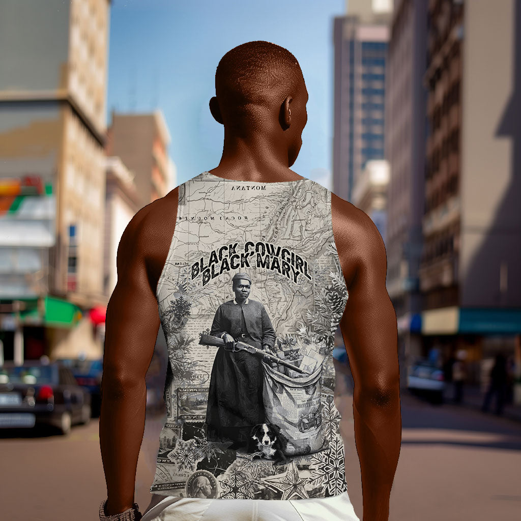 Mary Fields Christmas Men Tank Top Stagecoach Mary Vintage Western Map Mail Carrier