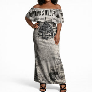 Mary Fields Christmas Off Shoulder Maxi Dress Stagecoach Mary Vintage Western Map Mail Carrier