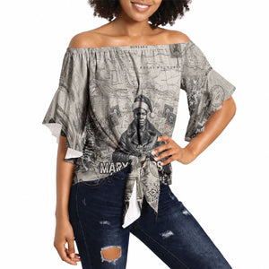 Mary Fields Christmas Off Shoulder Wrap Waist Top Stagecoach Mary Vintage Western Map Mail Carrier