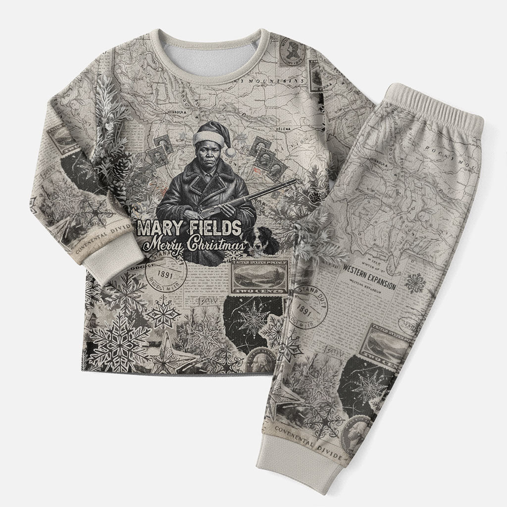 Mary Fields Christmas Pajama Set Stagecoach Mary Vintage Western Map Mail Carrier