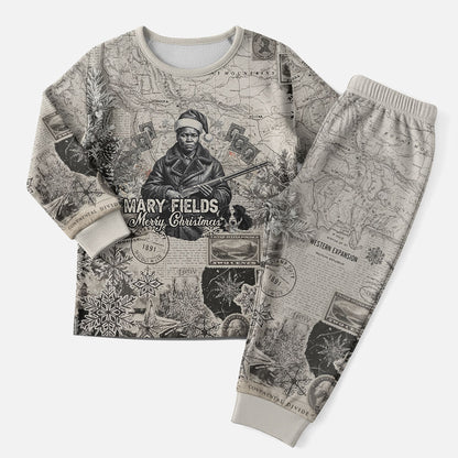Mary Fields Christmas Pajama Set Stagecoach Mary Vintage Western Map Mail Carrier