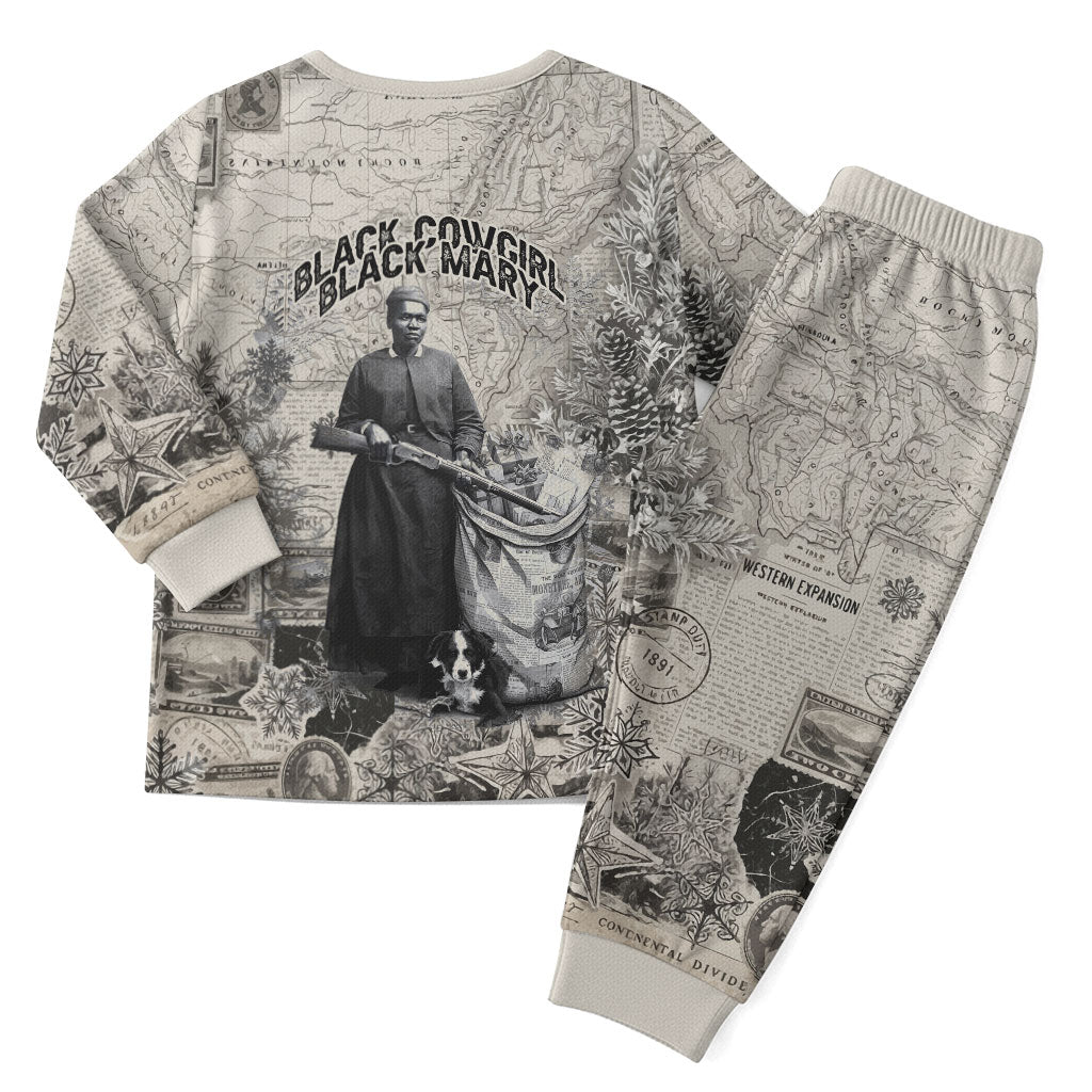 Mary Fields Christmas Pajama Set Stagecoach Mary Vintage Western Map Mail Carrier