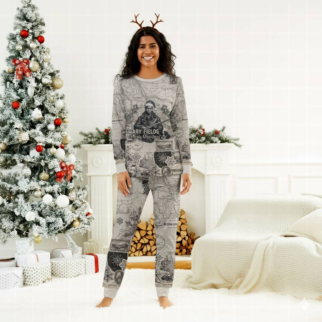 Mary Fields Christmas Pajama Set Stagecoach Mary Vintage Western Map Mail Carrier