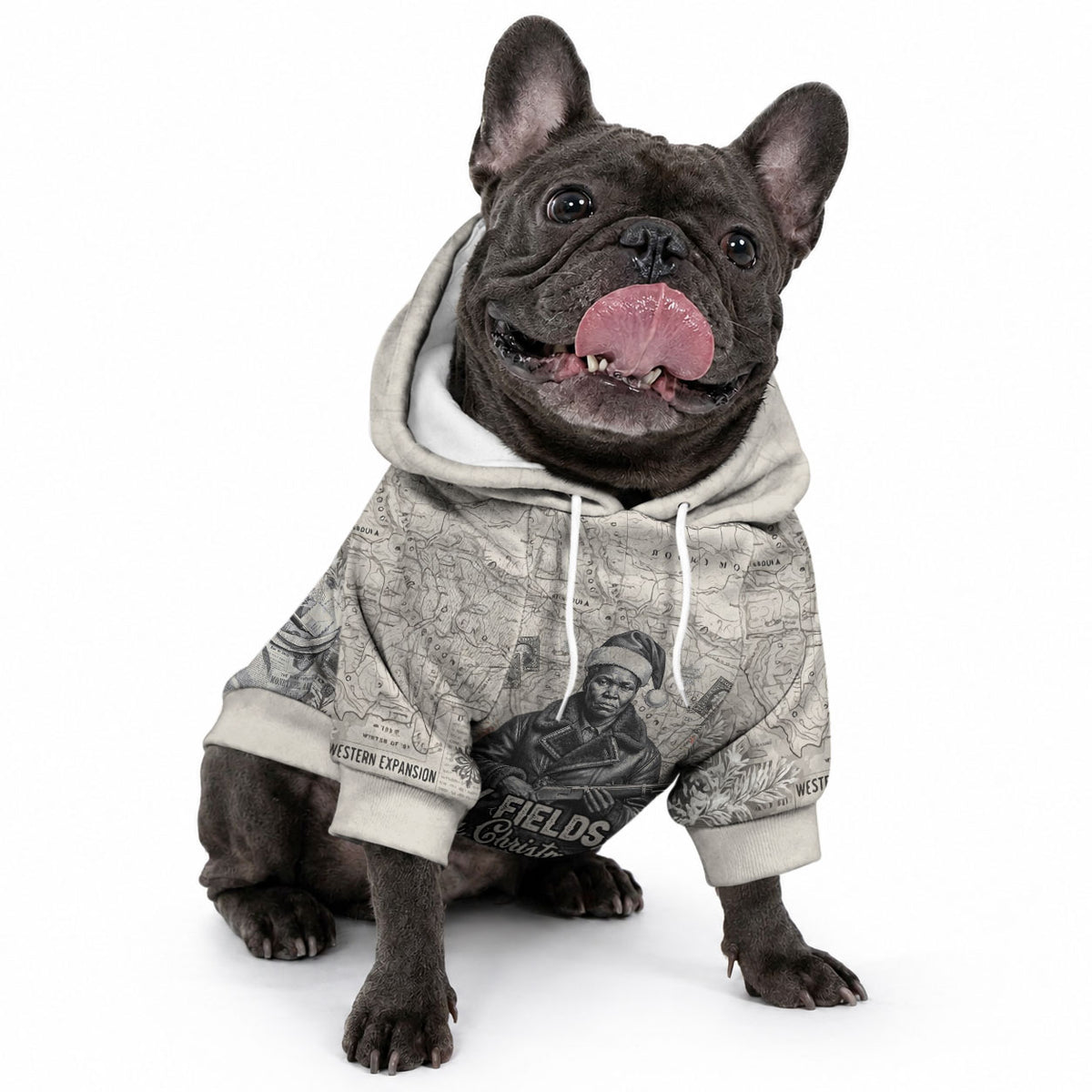 Mary Fields Christmas Pet Hoodie Stagecoach Mary Vintage Western Map Mail Carrier