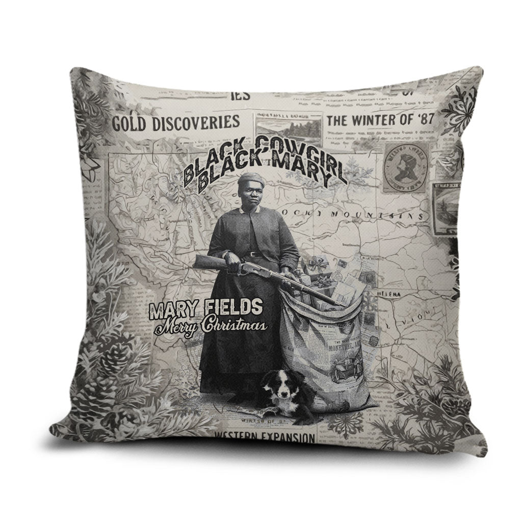 Mary Fields Christmas Pillow Cover Stagecoach Mary Vintage Western Map Mail Carrier