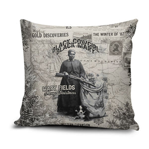 Mary Fields Christmas Pillow Cover Stagecoach Mary Vintage Western Map Mail Carrier