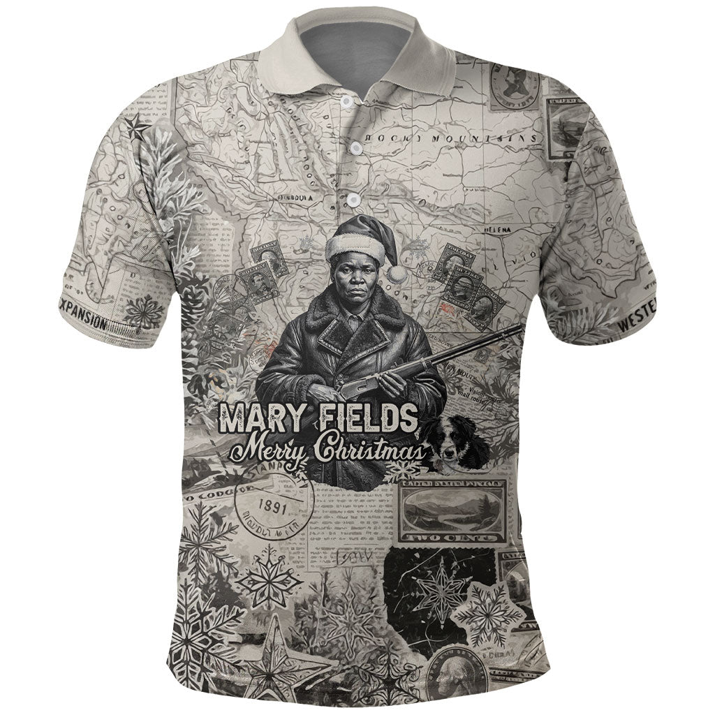 Mary Fields Christmas Polo Shirt Stagecoach Mary Vintage Western Map Mail Carrier