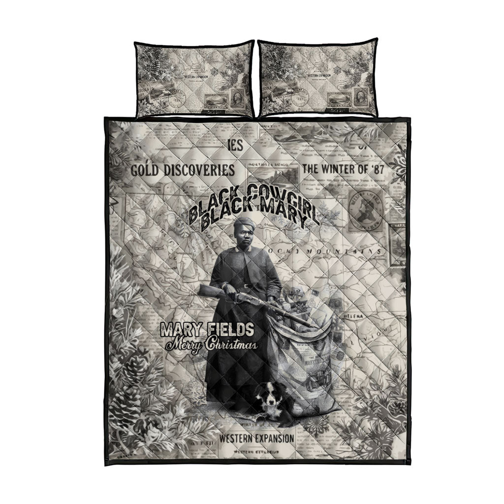 Mary Fields Christmas Quilt Bed Set Stagecoach Mary Vintage Western Map Mail Carrier