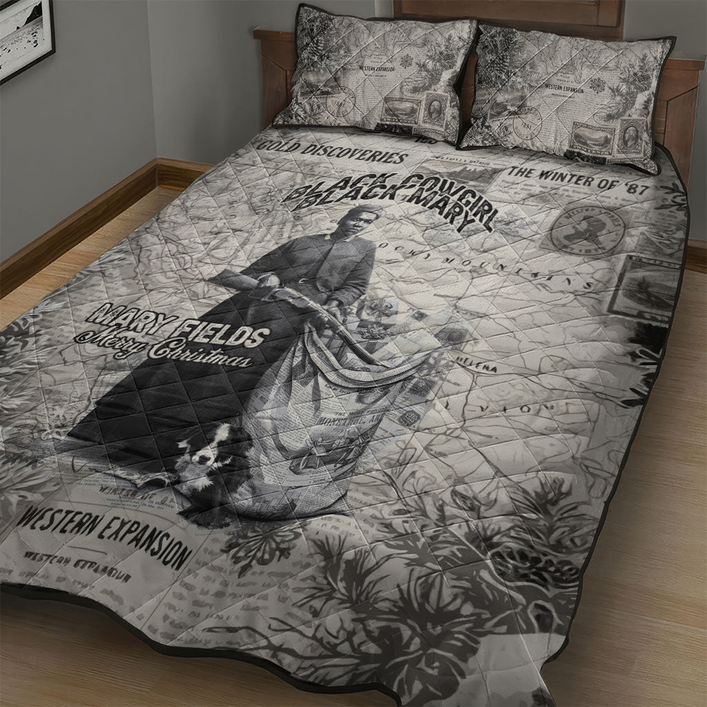 Mary Fields Christmas Quilt Bed Set Stagecoach Mary Vintage Western Map Mail Carrier