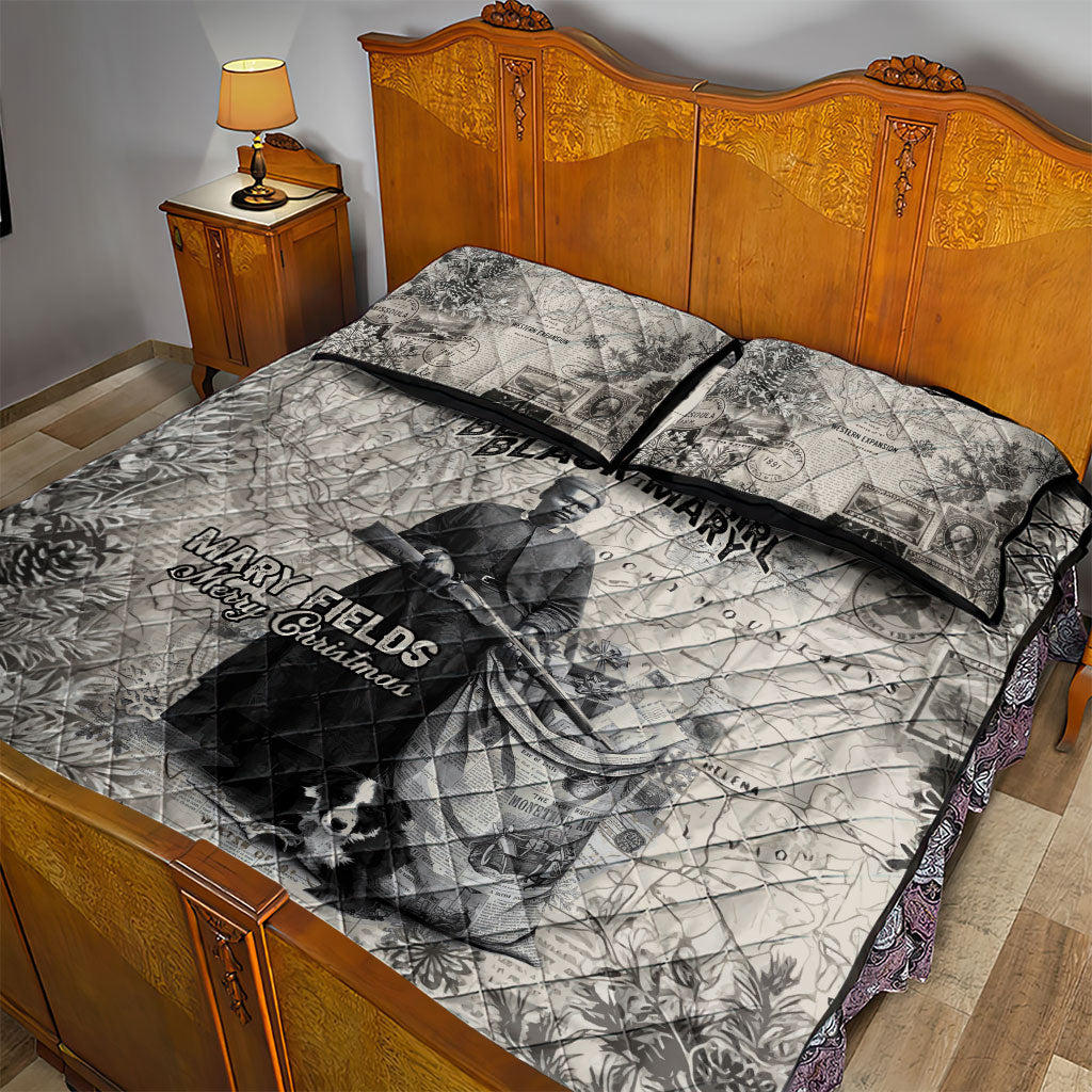 Mary Fields Christmas Quilt Bed Set Stagecoach Mary Vintage Western Map Mail Carrier