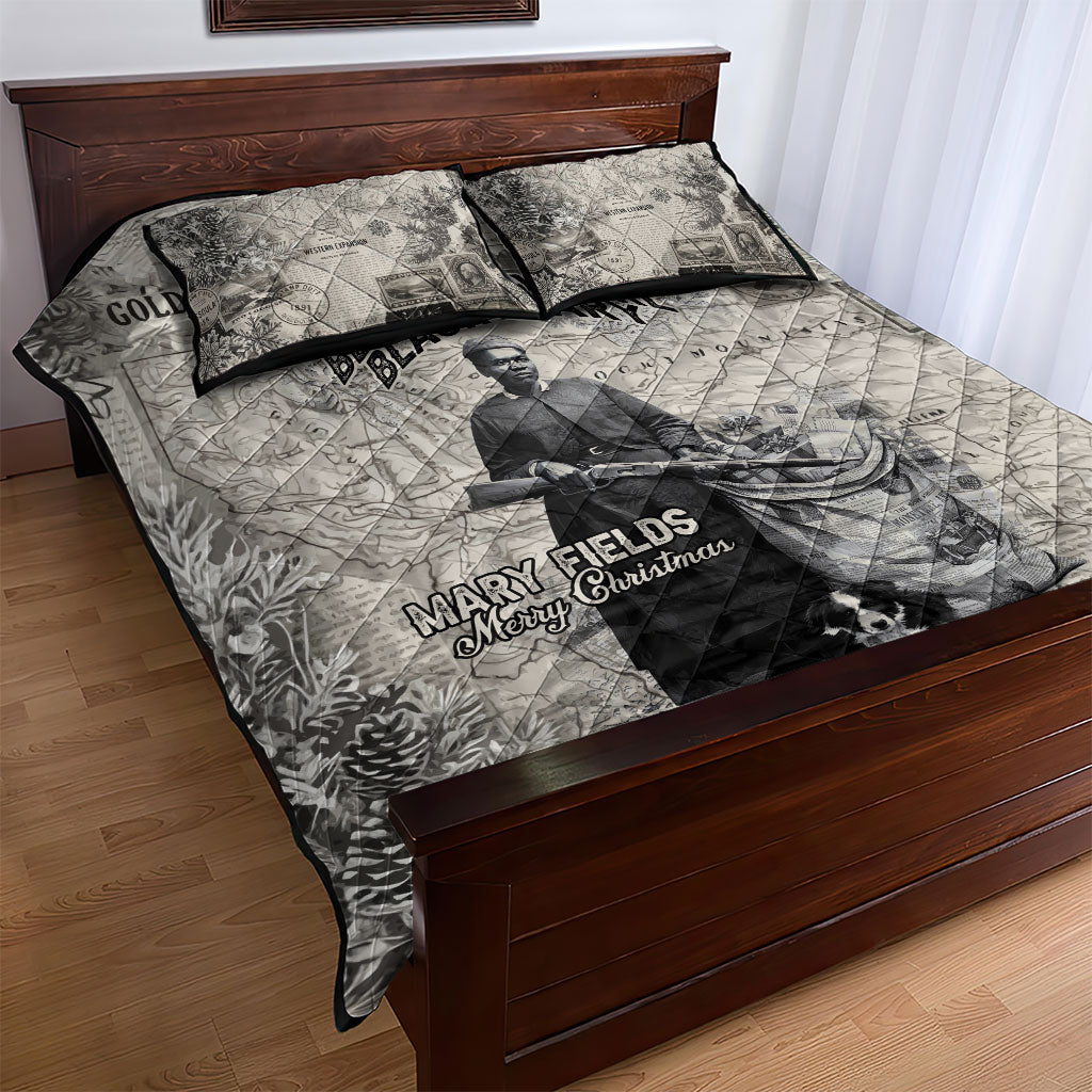 Mary Fields Christmas Quilt Bed Set Stagecoach Mary Vintage Western Map Mail Carrier