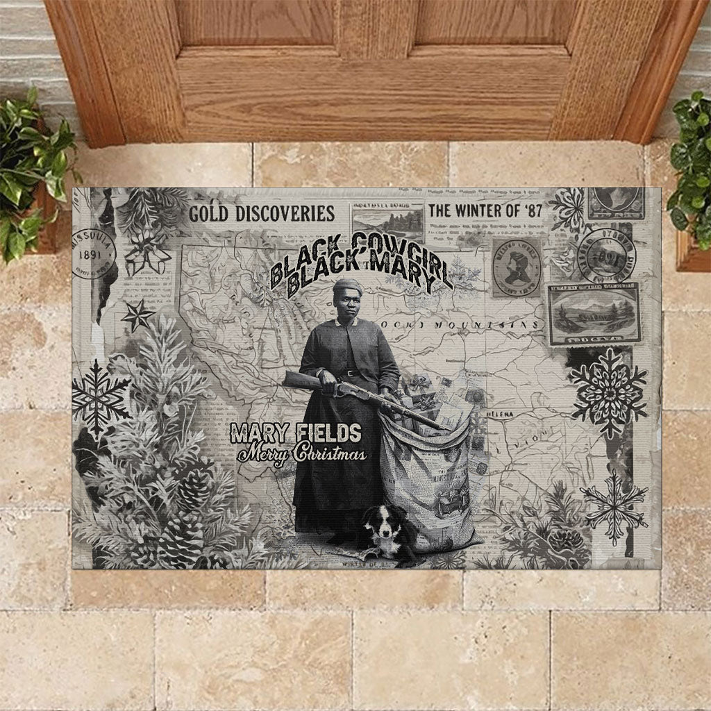 Mary Fields Christmas Rubber Doormat Stagecoach Mary Vintage Western Map Mail Carrier