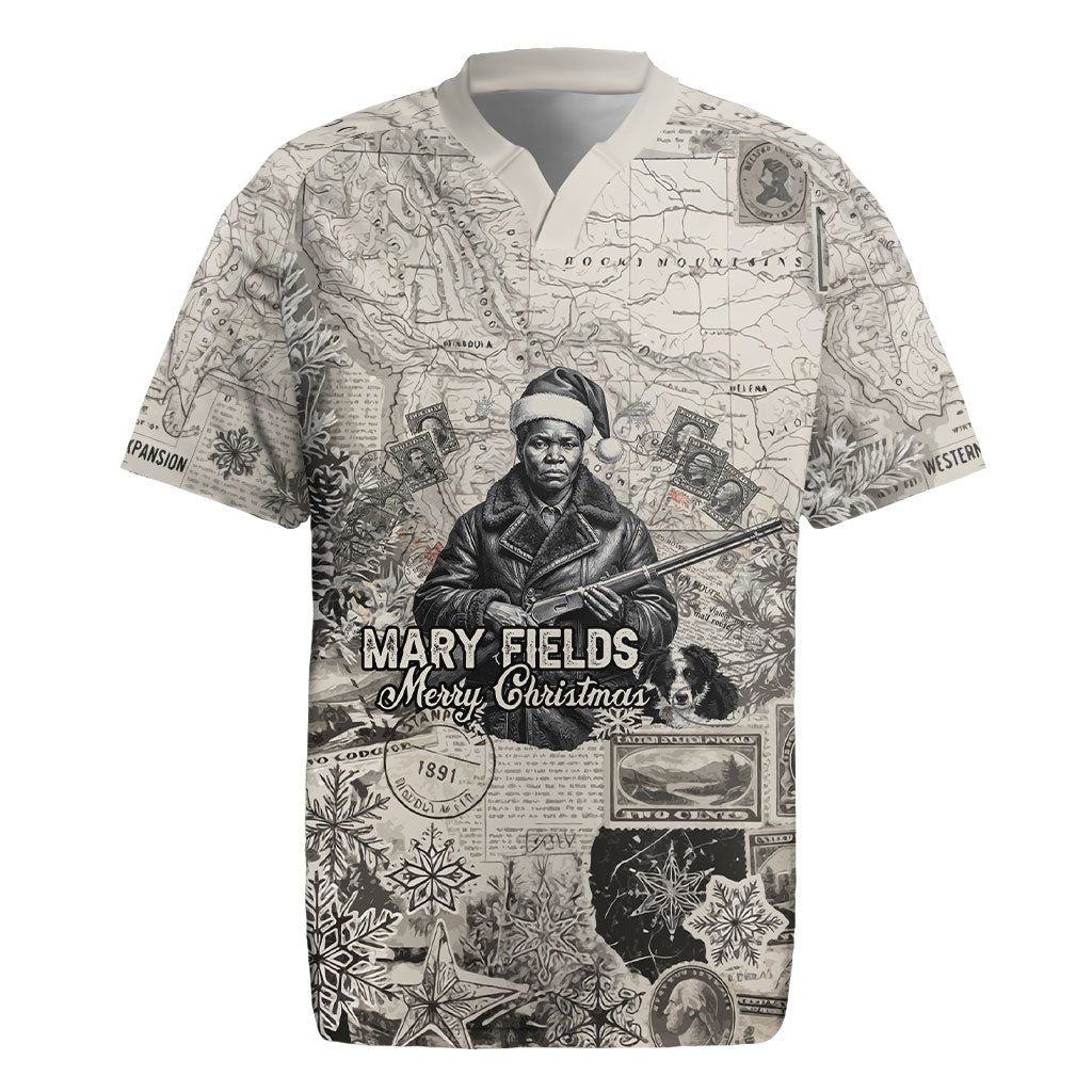 Mary Fields Christmas Rugby Jersey Stagecoach Mary Vintage Western Map Mail Carrier