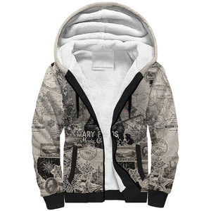 Mary Fields Christmas Sherpa Hoodie Stagecoach Mary Vintage Western Map Mail Carrier