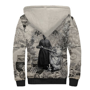 Mary Fields Christmas Sherpa Hoodie Stagecoach Mary Vintage Western Map Mail Carrier