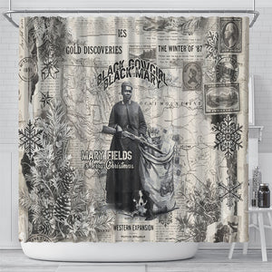 Mary Fields Christmas Shower Curtain Stagecoach Mary Vintage Western Map Mail Carrier