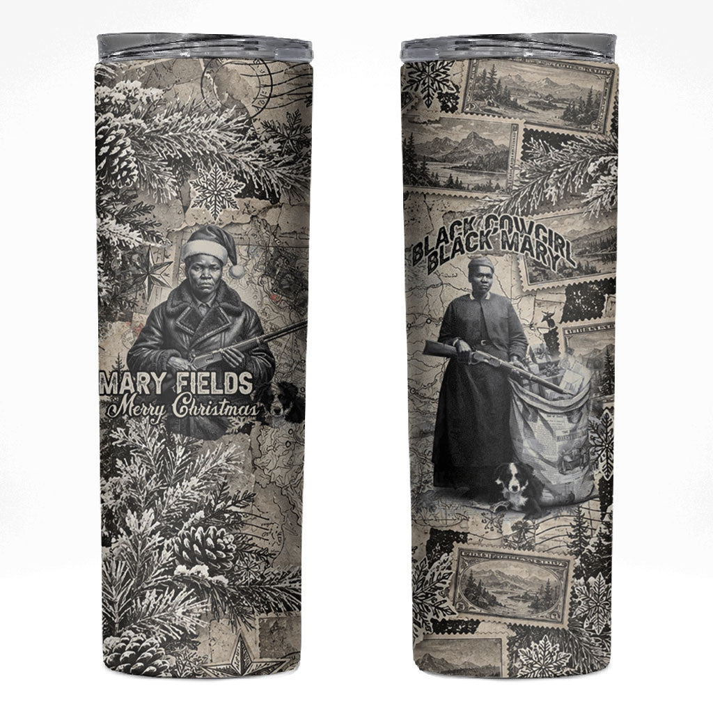 Mary Fields Christmas Skinny Tumbler Stagecoach Mary Vintage Western Map Mail Carrier
