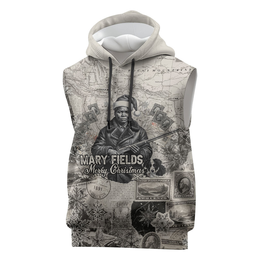 Mary Fields Christmas Sleeveless Hoodie Stagecoach Mary Vintage Western Map Mail Carrier