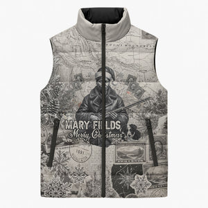 Mary Fields Christmas Sleeveless Puffer Jacket Stagecoach Mary Vintage Western Map Mail Carrier