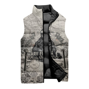 Mary Fields Christmas Sleeveless Puffer Jacket Stagecoach Mary Vintage Western Map Mail Carrier
