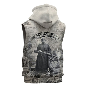 Mary Fields Christmas Sleeveless Zip Hoodie Stagecoach Mary Vintage Western Map Mail Carrier