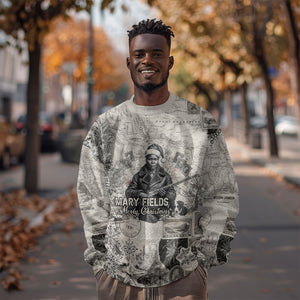 Mary Fields Christmas Sweatshirt Stagecoach Mary Vintage Western Map Mail Carrier