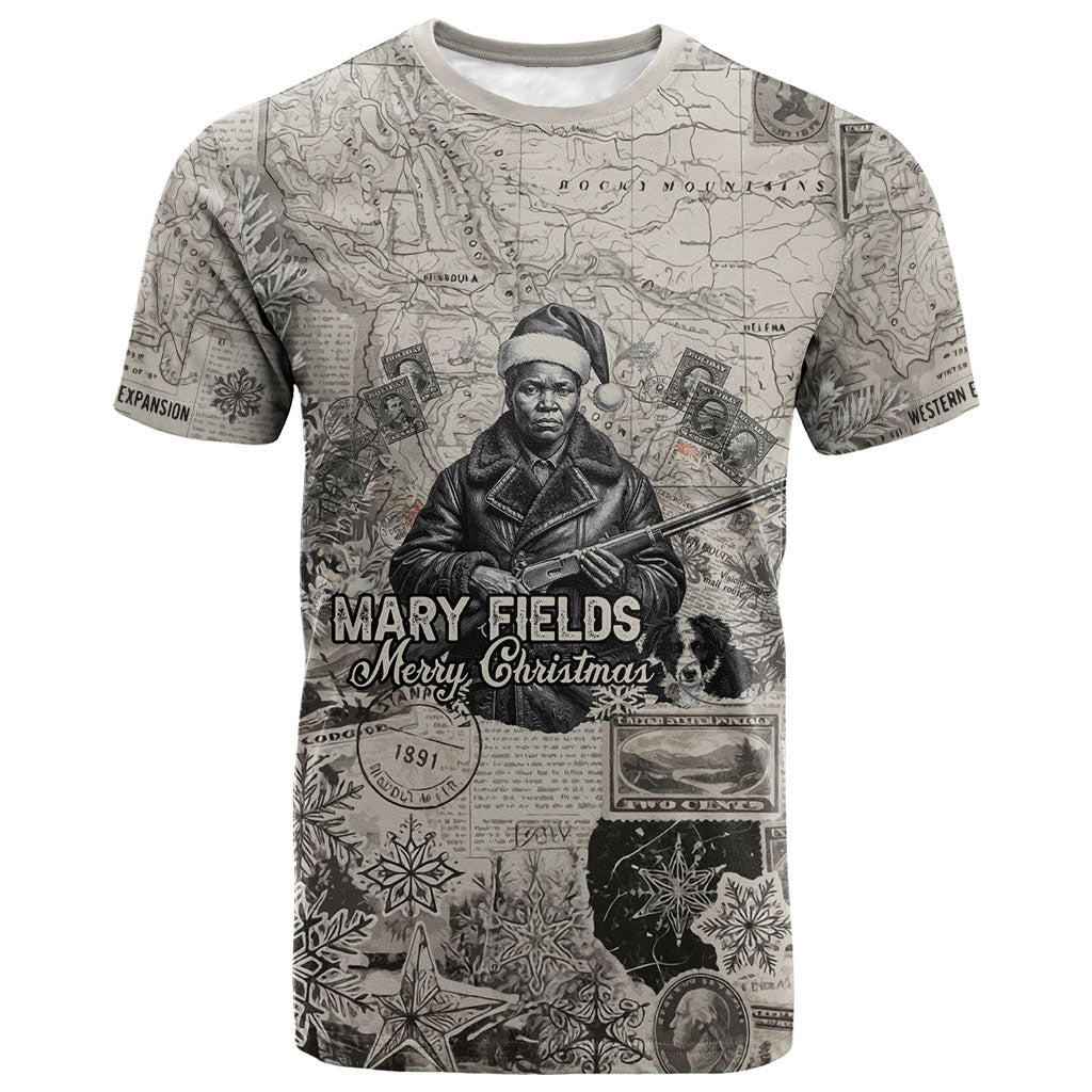 Mary Fields Christmas T shirt Stagecoach Mary Vintage Western Map Mail Carrier
