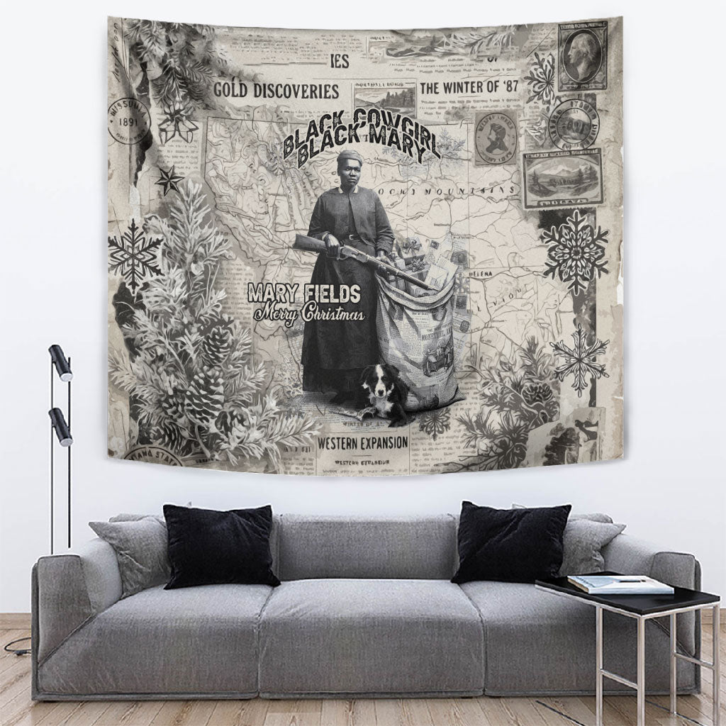 Mary Fields Christmas Tapestry Stagecoach Mary Vintage Western Map Mail Carrier