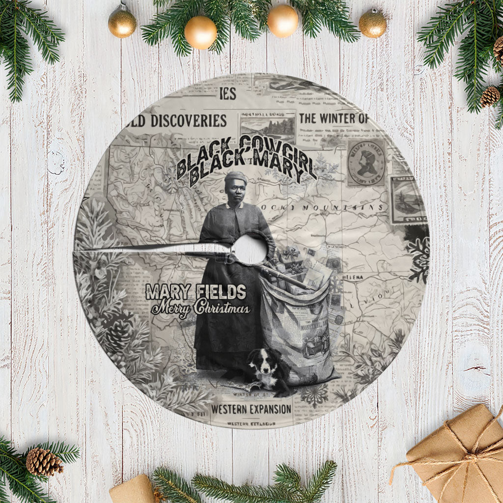 Mary Fields Christmas Tree Skirt Stagecoach Mary Vintage Western Map Mail Carrier
