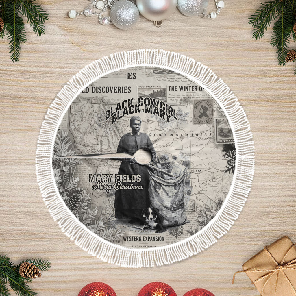 Mary Fields Christmas Tree Skirt Stagecoach Mary Vintage Western Map Mail Carrier