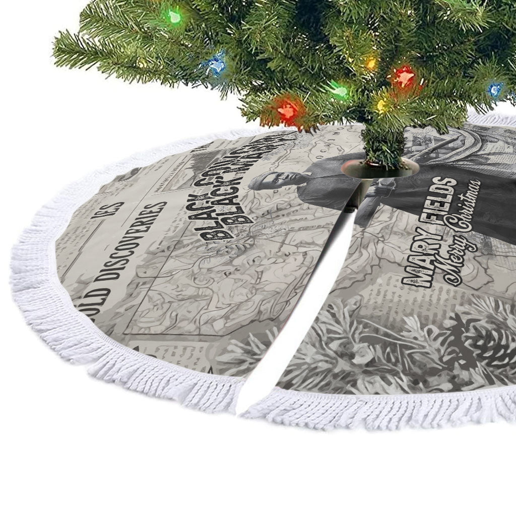 Mary Fields Christmas Tree Skirt Stagecoach Mary Vintage Western Map Mail Carrier