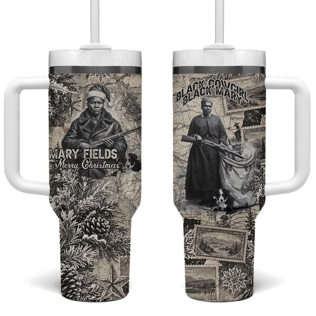 Mary Fields Christmas Tumbler With Handle Stagecoach Mary Vintage Western Map Mail Carrier