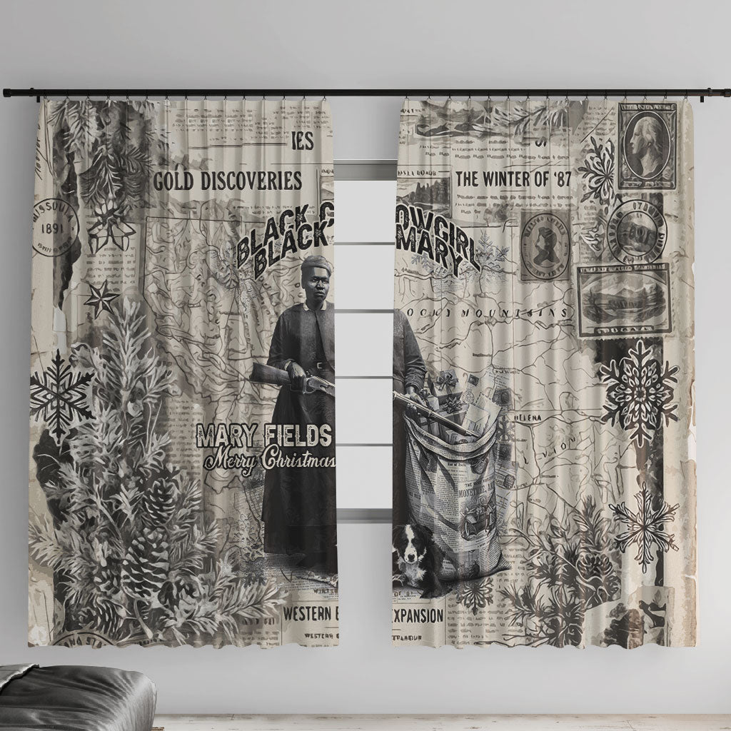 Mary Fields Christmas Window Curtain Stagecoach Mary Vintage Western Map Mail Carrier