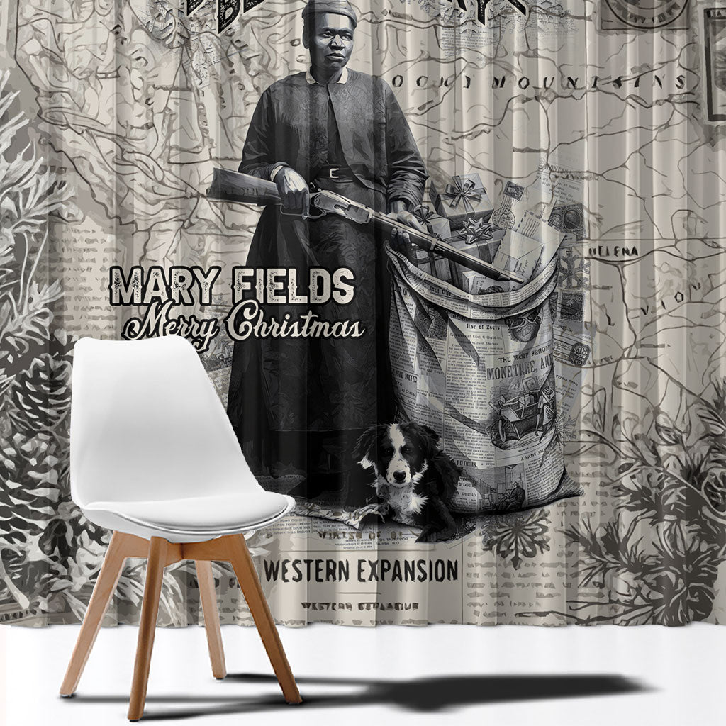 Mary Fields Christmas Window Curtain Stagecoach Mary Vintage Western Map Mail Carrier