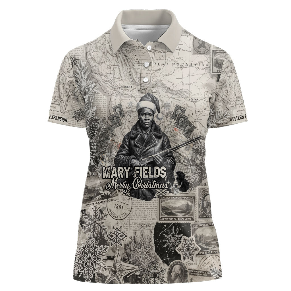 Mary Fields Christmas Women Polo Shirt Stagecoach Mary Vintage Western Map Mail Carrier