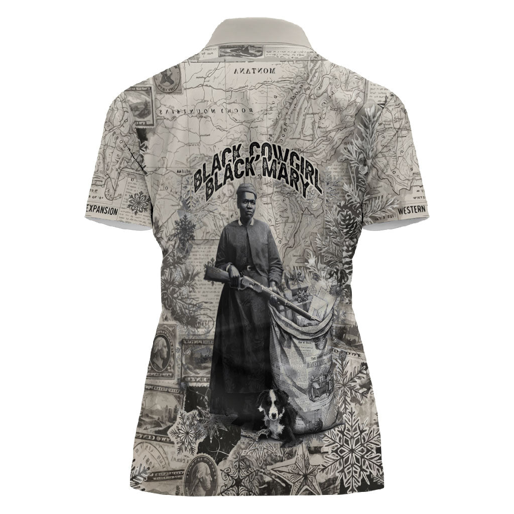 Mary Fields Christmas Women Polo Shirt Stagecoach Mary Vintage Western Map Mail Carrier