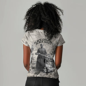 Mary Fields Christmas Women V-Neck T-Shirt Stagecoach Mary Vintage Western Map Mail Carrier