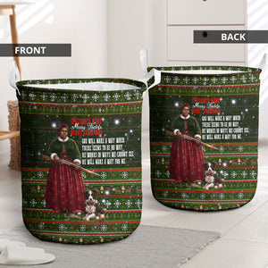 Stagecoach Mary Fields Christmas Laundry Basket Old West Pioneer Vintage Holiday Art