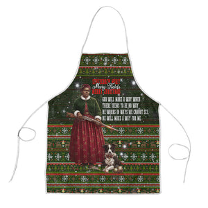 Stagecoach Mary Fields Christmas Apron Old West Pioneer Vintage Holiday Art