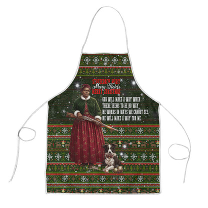 Stagecoach Mary Fields Christmas Apron Old West Pioneer Vintage Holiday Art