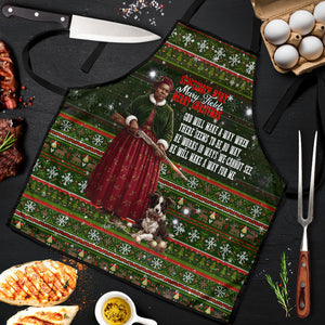 Stagecoach Mary Fields Christmas Apron Old West Pioneer Vintage Holiday Art
