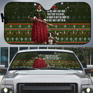 Stagecoach Mary Fields Christmas Auto Sun Shade Old West Pioneer Vintage Holiday Art