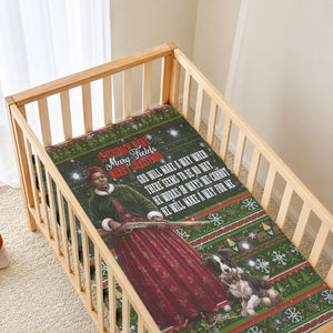 Stagecoach Mary Fields Christmas Baby Bed Cover Old West Pioneer Vintage Holiday Art