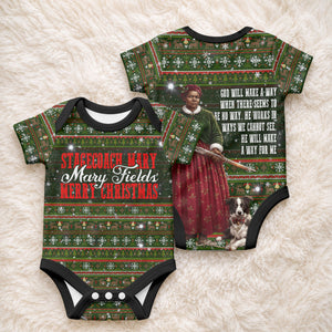 Stagecoach Mary Fields Christmas Baby Onesie Old West Pioneer Vintage Holiday Art
