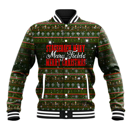 Stagecoach Mary Fields Christmas Baseball Jacket Old West Pioneer Vintage Holiday Art
