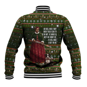 Stagecoach Mary Fields Christmas Baseball Jacket Old West Pioneer Vintage Holiday Art