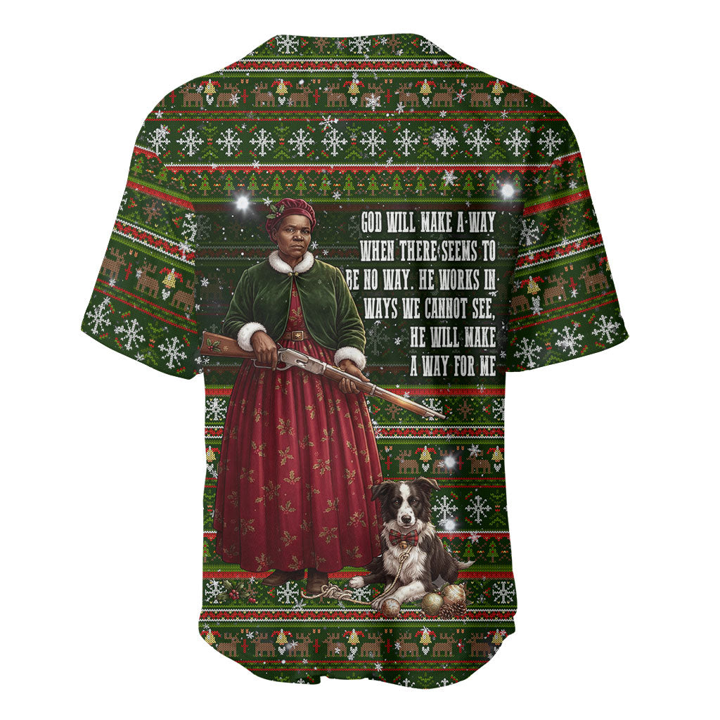 Stagecoach Mary Fields Christmas Baseball Jersey Old West Pioneer Vintage Holiday Art