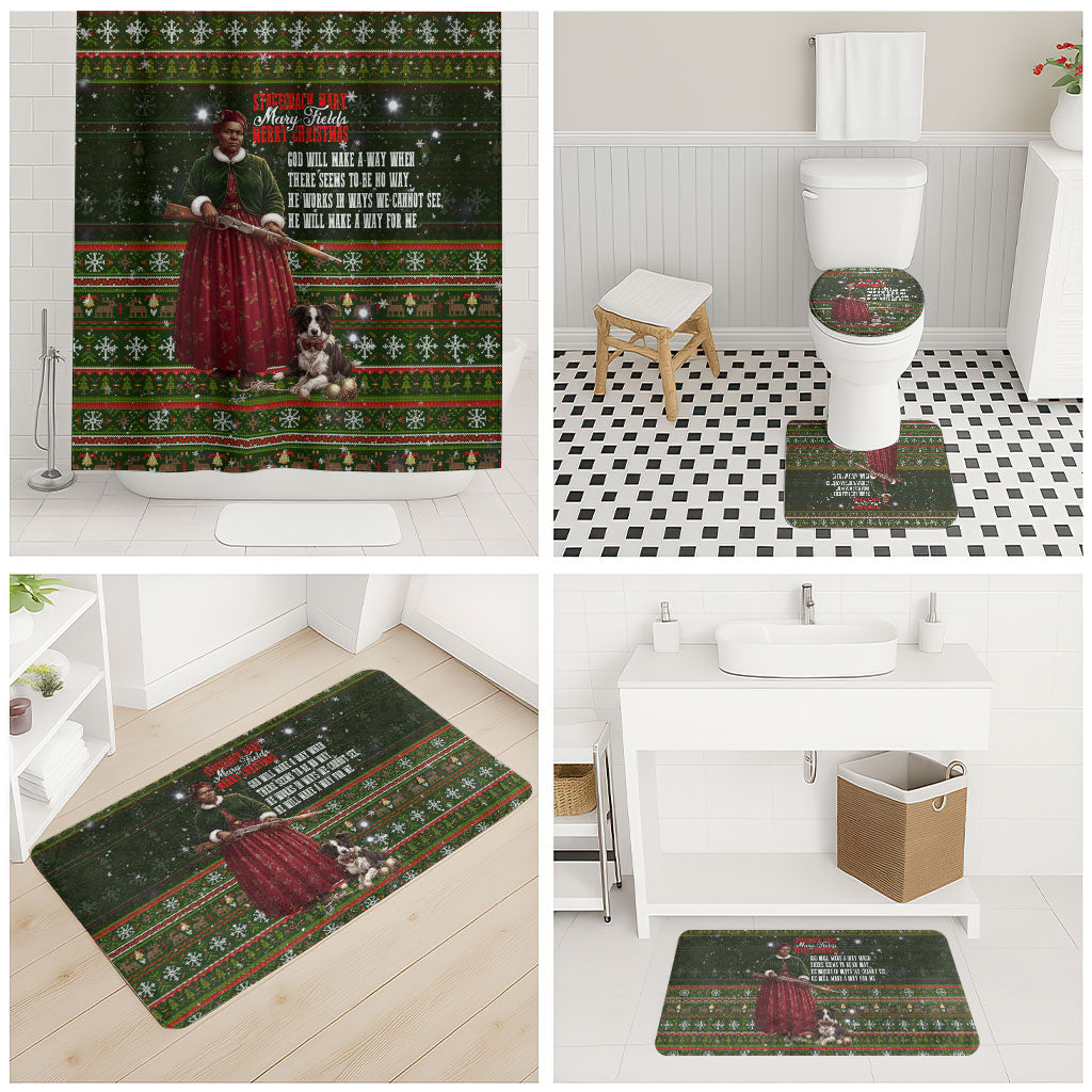 Stagecoach Mary Fields Christmas Bathroom Set Old West Pioneer Vintage Holiday Art