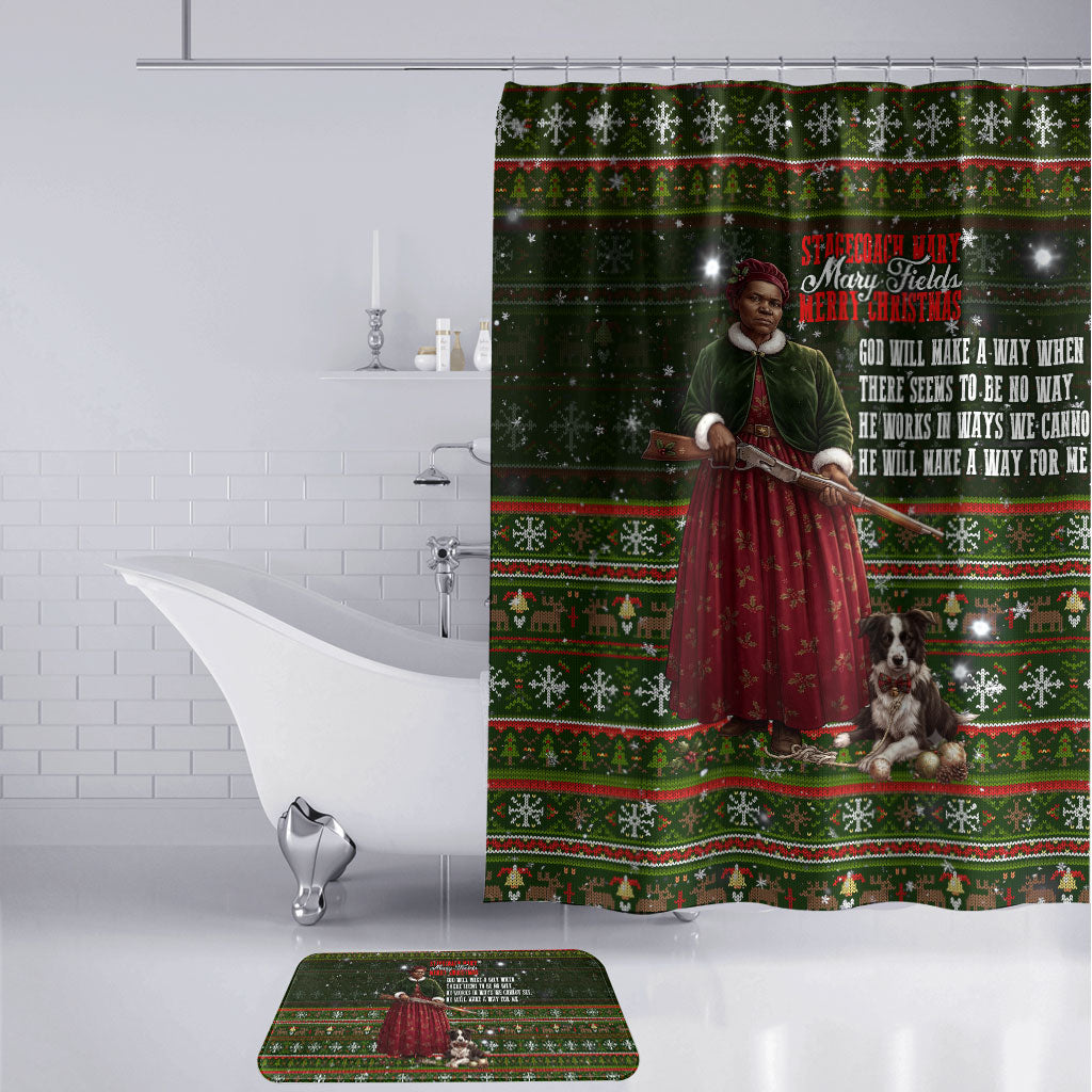 Stagecoach Mary Fields Christmas Bathroom Set Old West Pioneer Vintage Holiday Art
